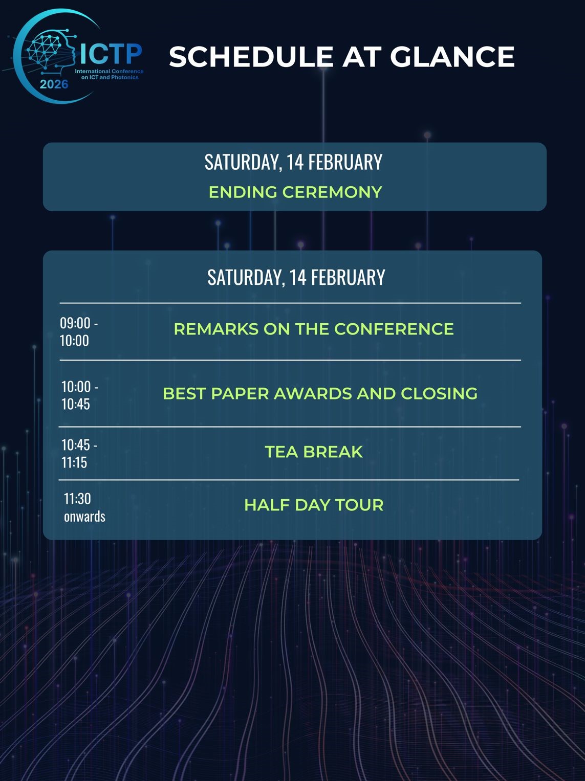 Saturday Schedule